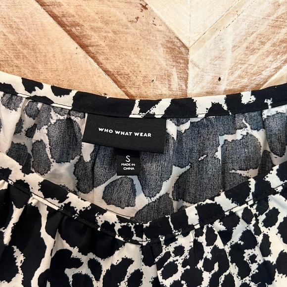 Who What Wear Animal Print Tiered Puff Sleeve Dress Size S - Picture 4 of 6